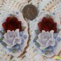 2 Mosaic Tiles ~*RED & WHITE ROSES*~ HM FOCALS CENTER