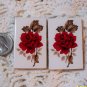 2 Mosaic Tiles ~*PRETTY RED ROSES*~ HM FOCALS CENTER