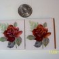 2 Mosaic Tiles ~*ELEGANT RED ROSES*~ FOCALS*~