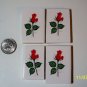 4 Mosaic Tiles ~*LONG STEM RED ROSES*~ FOCALS*~