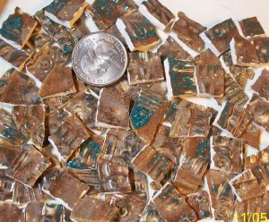 Mosaic Tiles~BROWN & TURQUOISE~123 Embossed Clay Filler