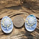 Mosaic Tiles *~SUNFLOWER PAIR~* 2 Kiln Fired HM Pendant