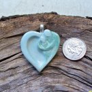 HM Pottery Ceramic *~LOVERS EMBRACE AQUA~*/Pendant