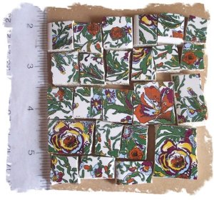 Jungle Tiles ~~RAIN FOREST CHINTZ ~~ 50+ Mosaic Tiles