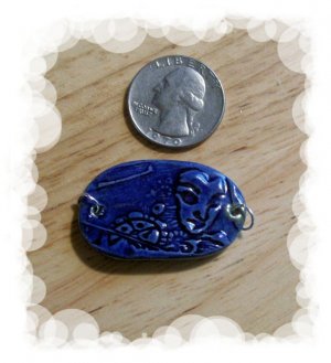 Pottery Ceramic Connecting Bead *~MOD LADY FACE~* Bead