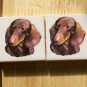 Mosaic Tiles *~DARLING DASCHUNDS~*  2 LG HM Kiln Fired