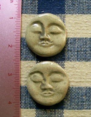 Mosaic Tiles ~*MED. OLIVE FACES*~ 2 HM Clay Kiln Fired