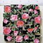 Stunning ~~PINK ROSE CHINTZ on Black~~ 50+ Mosaic Tiles