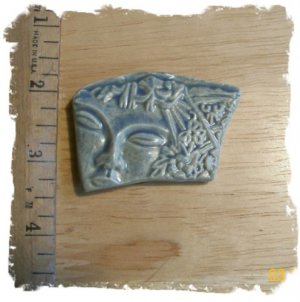 Lt. Blue Stone*~MODERN FACE~* 1 Pendant - Mosaic Tiles