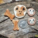 5 Pottery Embellishment~*DOG BONES & FACE*~Mosaic Tiles