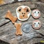 5 Pottery Embellishment~*DOG BONES & FACE*~Mosaic Tiles