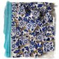 SB2  ~FaBuLoUs ~BLUE FLORAL CHINTZ~ 50+ Mosaic Tiles