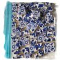 SB2 ~FaBuLoUs ~BLUE FLORAL CHINTZ~ 50+ Mosaic Tiles