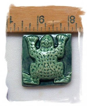 Mosaic Tiles ~EMBOSSED GREEN FROG~ 1 HM Focal