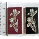 Mosaic Tiles ~WHITE IRIS on Black or Burgandy~ 1 Focal