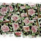 Mosaic Tile ~PRETTY~CHINTZ ROSES~on Black~ 50+ HM Tiles