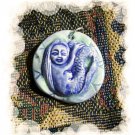 Handmade Pottery Ceramic *~WATER LILY MERMAID~ Pendant