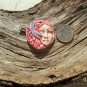 HM Pottery Pendant *~DRAGONFLY LADY FACE~* MOSAIC TILE