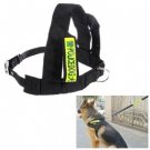 Canvas Adjustable Pet Dog Harness Shoulder Strap w/ Leash  for Police Dog - Black