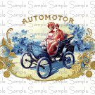 Vintage AutoMotor Digital Cigar Box Art Ephemera Scrapbooking Altered Art