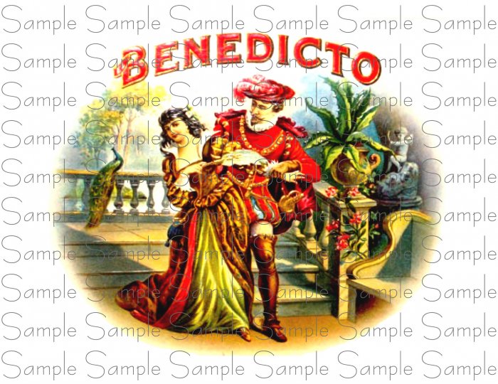 Vintage Benedicto Digital Cigar Art Ephemera Scrapbooking Altered Art