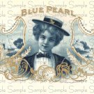 Blue Pearl Digital Vintage Cigar Art Ephemera Scrapbooking Altered Art