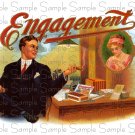 Engagement Digital Vintage Cigar Art Ephemera Scrapbooking Altered Art
