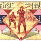 First Inning Digital Vintage Cigar Art Ephemera Scrapbooking Altered Art