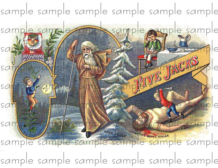Five Jacks Digital Vintage Cigar Art Ephemera Scrapbooking Altered Art