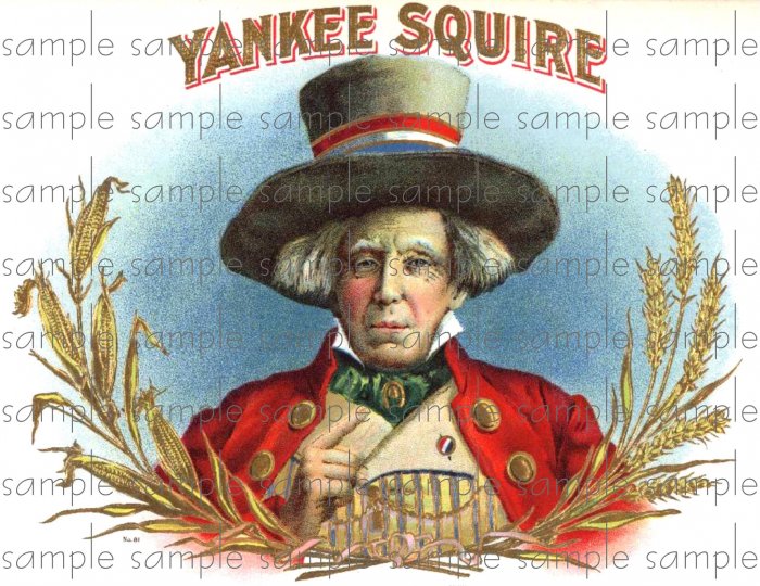 Yankee Squire Vintage Digital Cigar Box Art Ephemera Scrapbooking Altered Art Decoupage