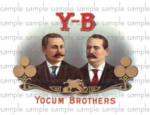 Y-B Vintage Digital Cigar Box Art Ephemera Scrapbooking Altered Art Decoupage