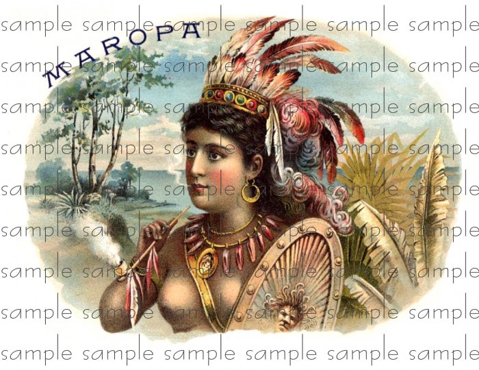 Maropa Vintage Digital Cigar Box Art Ephemera Scrapbooking Altered Art Decoupage