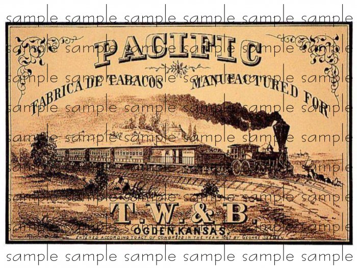 Pacific Vintage Digital Cigar Box Art Ephemera Scrapbooking Altered Art Decoupage