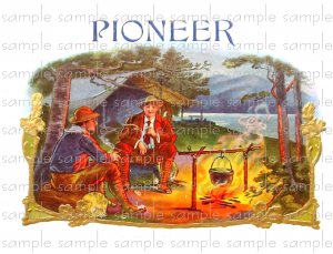 Pioneer Vintage Digital Cigar Box Art Ephemera Scrapbooking Altered Art Decoupage