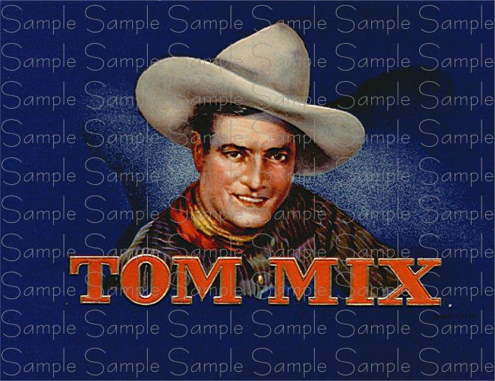 Tom Mix Cigar Box Art Ephemera Scrapbooking Altered Art Decoupage