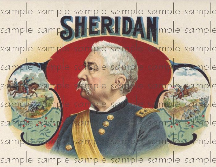 Sheridan Vintage Digital Cigar Box Art Ephemera Scrapbooking Altered Art Decoupage