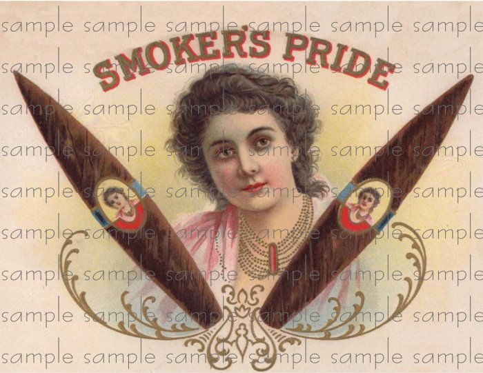 Smokers Pride Vintage Digital Cigar Box Art Ephemera Scrapbooking Altered Art Decoupage