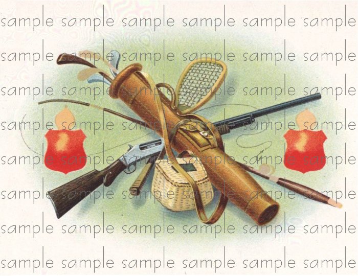 Sports Vintage Digital Cigar Box Art Ephemera Scrapbooking Altered Art Decoupage