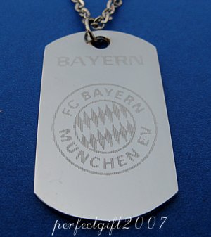 Stainless Steel Bayern Munich Dog Tag Necklace Pendant