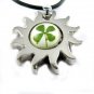 Real Four 4 Leaf Clover Necklace Pendant Sun With Strap