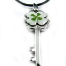 Real Four 4 Leaf Clover Necklace Pendant Flower Key