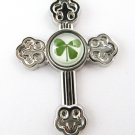 Real Four 4 Leaf Clover Charm Crossing Necklace Pendan