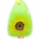 Amber Real Charm Flower Necklace Pendant NO.3