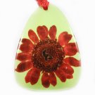 Amber Real Charm Flower Necklace Pendant NO.6