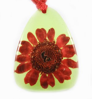 Amber Real Charm Flower Necklace Pendant NO.6
