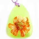 Amber Real Charm Flower Necklace Pendant NO.11