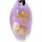 Amber Real Seashell Necklace Pendant Bead Multi-color NO.6