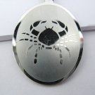 Stainless Steel Oval Horoscope Zodiac Pendant Cancer