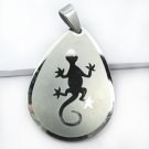 Stainless Steel Peach Shaped Necklace Pendant Gecko