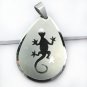 Stainless Steel Peach Shaped Necklace Pendant Gecko